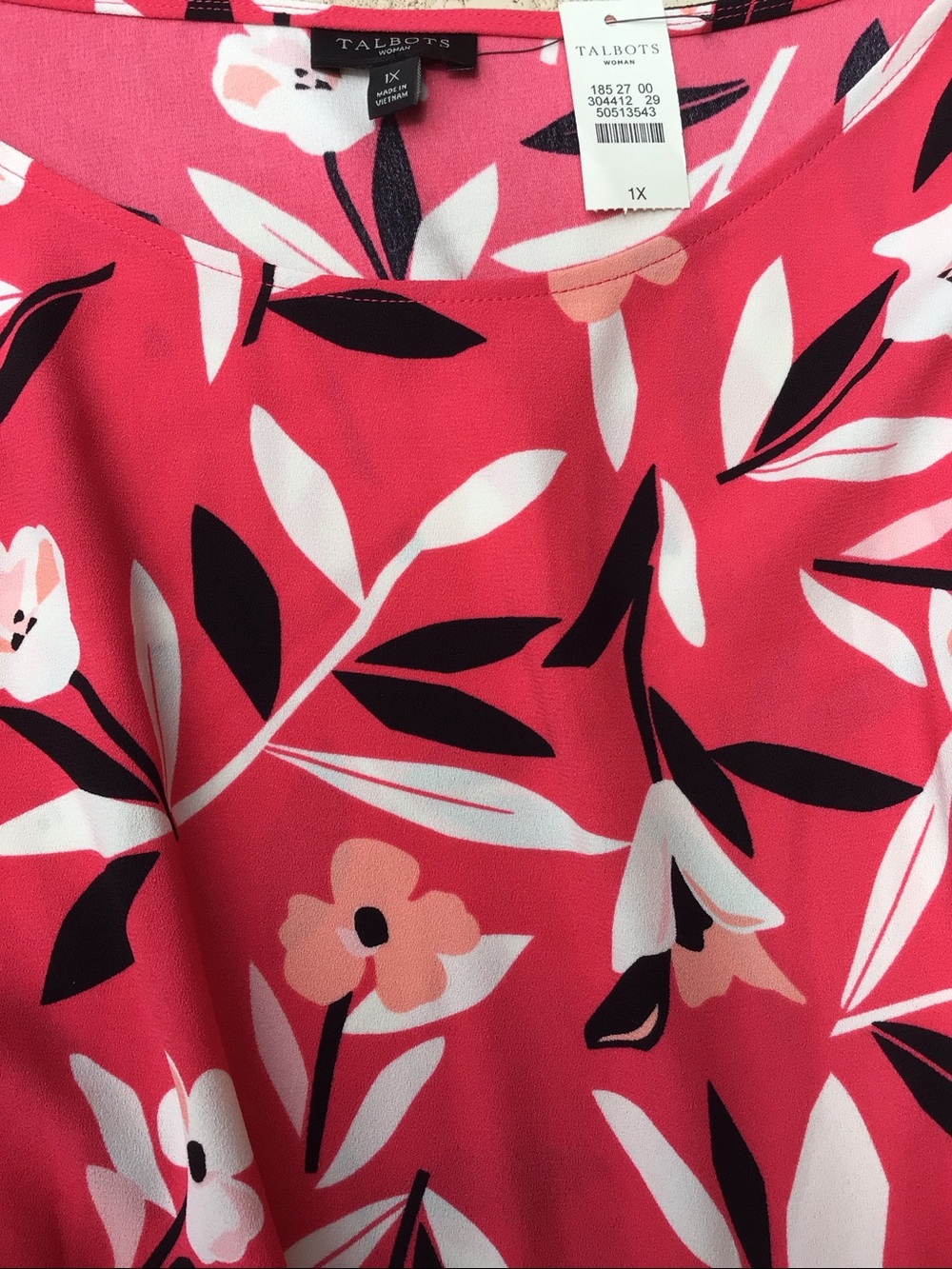 NWT Talbots floral print bell sleeve blouse - Picture 3 of 6
